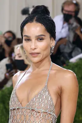 Zoe Kravitz with small braids in a bun at the 2021 Met Gala in New York City
