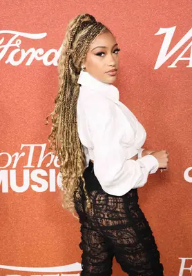 Lexi Underwood wearing long, blonde goddess braids at the 2023 Variety Power of Young Hollywood event in Hollywood, California