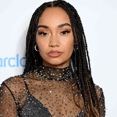 Leigh-Anne Pinnock with long black and brown ombré box braids at the 2023 Jingle Bell Ball in London, England
