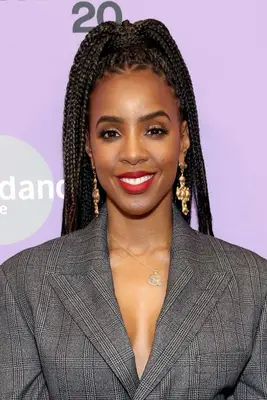 Kelly Rowland with her braids pulled into a ponytail at the 2020 Sundance Film Festival in Park City, Utah