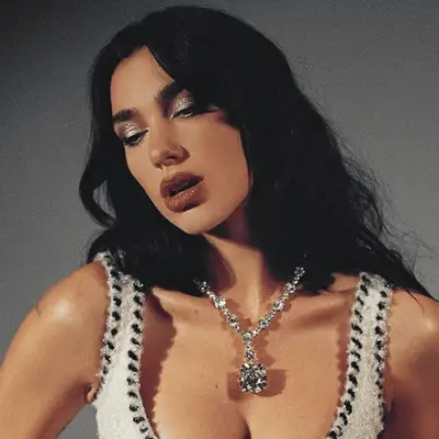 Dua Lipa with textured wavy hair