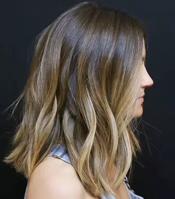 lowlights for brown hair: lob