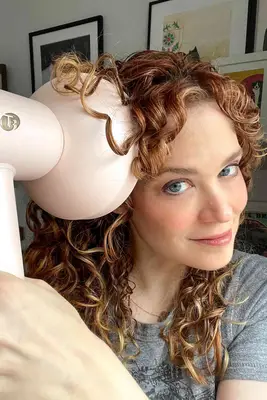 Woman During and After Using the T3 Aire IQ Intelligent Hair Dryer