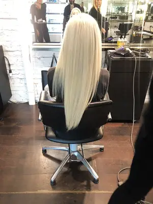 Double-process platinum hair color