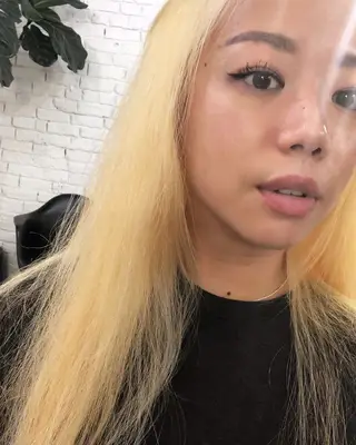 Platinum hair before and after