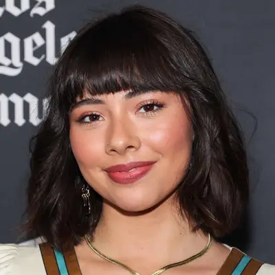 Xochitl Gomez wears a blunt bang with her bob at the Latino Film Festival