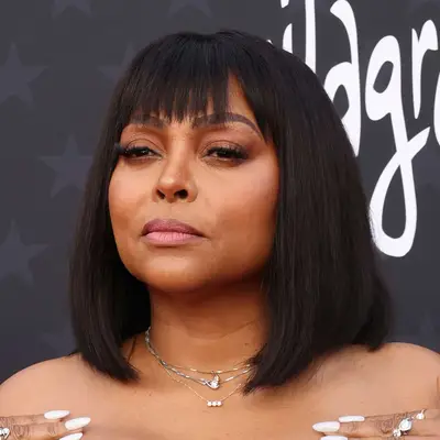 Taraji P. Henson wears a choppy bang with her shoulder length bob to the Critics Choice Awards