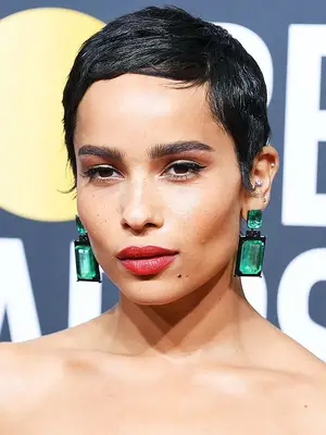 Zoe Kravitz with pixie hair cut