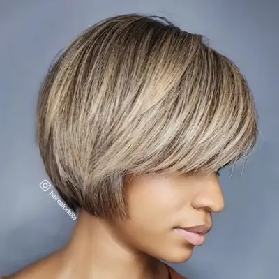 Sand and pearl balayage on a brown base