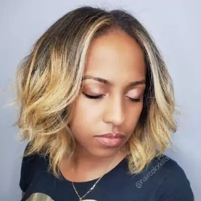 Two-toned balayage on a short haircut