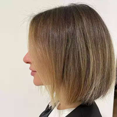 An ombre blonde balayage bob