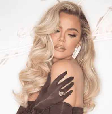 Khloe Kardashian with long glam waves