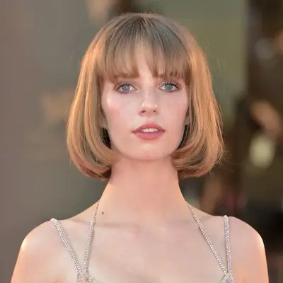 Bob with Bangs Beveled Ends Maya Hawke