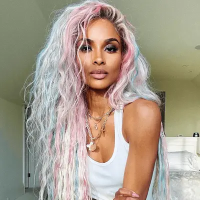 ciara with pastel rainbow hair