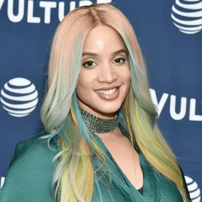 dascha polanco wearing pastel rainbow hair