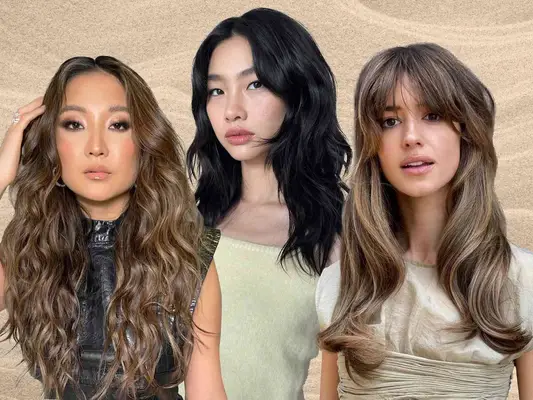 Ashley Park, Hoyeon, and Daisy Edgar-Jones wearing various French Girl hair trends