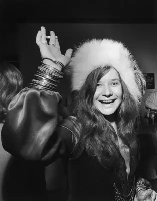 Janis Joplin with hippie hair in 1969