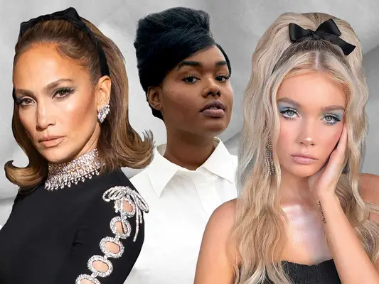 Jennifer Lopez, Elise Trevallion, and Model with 60s Hairstyles