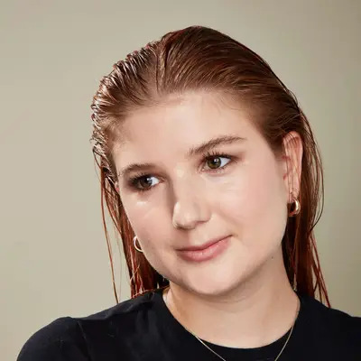 Woman with clean, wet hair