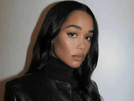 laura harrier with sleek, straight hair