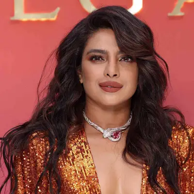 Priyanka Chopra with long, wavy, layered hair