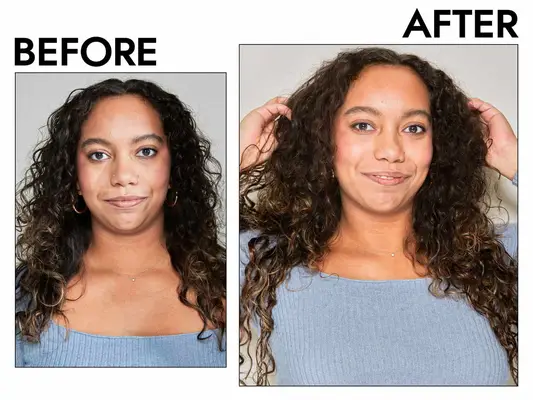 Bebonia Spiral Clip-In Extensions Before and After