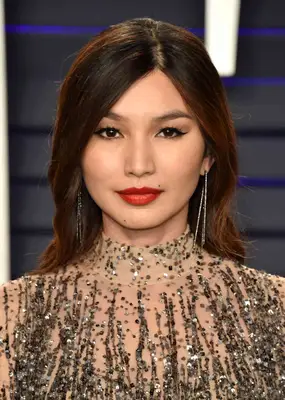Gemma Chan chic dimensional brown shoulder-length hair
