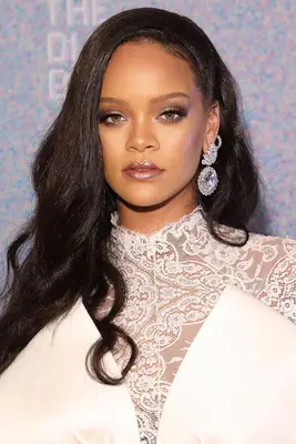 Rihanna nearly black long, loose curls