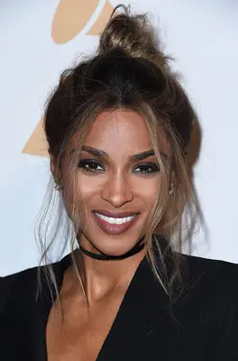Ciara honey and walnut-colored messy bun