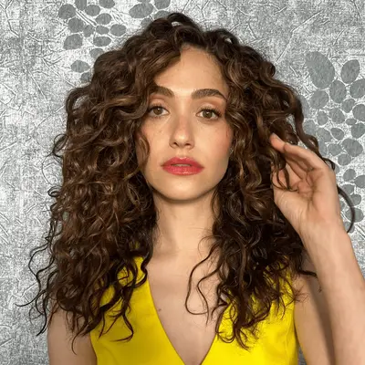 Emmy Rossum with curly hair