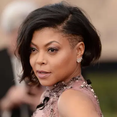 Taraji P. Henson wear deep side part on her undercut bob