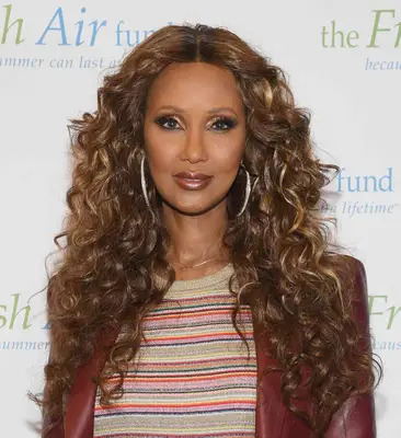 Iman with shiny waves