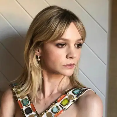 Carey Mulligan curtain fringe and mid-length hair