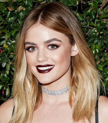 Lucy Hale with brown to blonde ombré hair at the 2016 