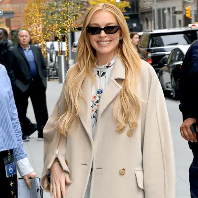 Lindsay Lohan with butter blonde hair