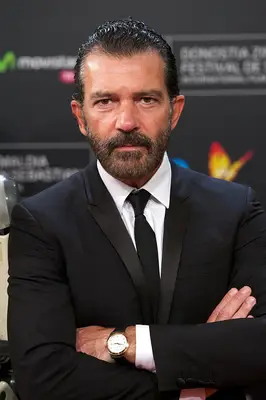 Antonio Banderas with slicked-back hair