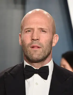 Jason Statham closely shaved head