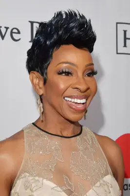 Gladys Knight with a tall faux hawk