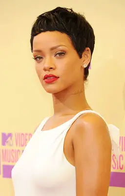 Rihanna with short crew cut