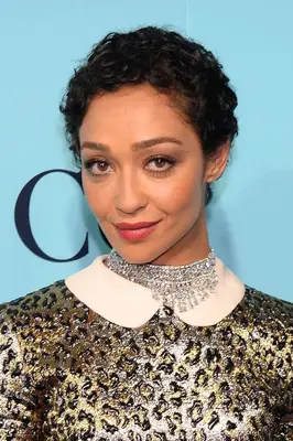 Ruth Negga with curly cropped cut
