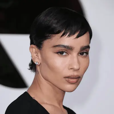 Zoe Kravitz wearing a shaggy pixie cut