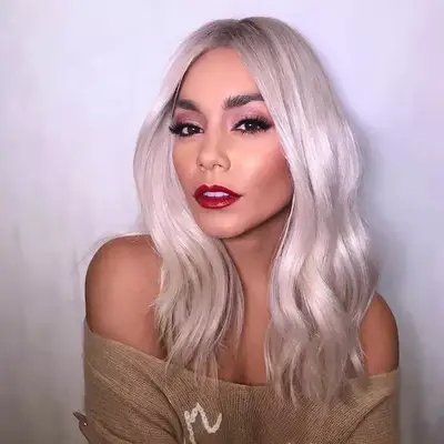 Vanessa Hudgens with silver-blonde hair