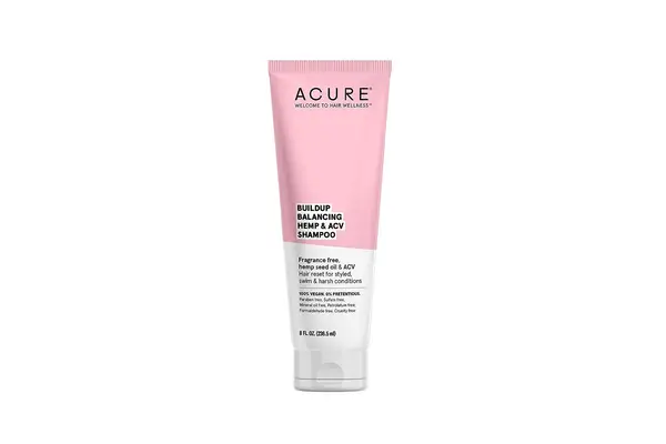 ACURE Buildup Balancing Hemp & Apple Cider Vinegar Shampoo | 100% Vegan | Resets & Balances Hair for Styled, Swim & Harsh Conditions | Fragrance...