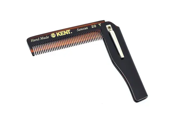 Kent 20T Handmade Folding Pocket Comb for Hair, Beard, and Mustache