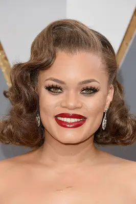 Andra Day with retro old-hollywood curls