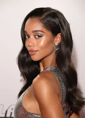 Laura Harrier with long glossy hair with body