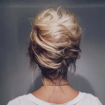 Messy French twist updo