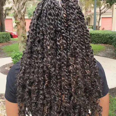 Back view of passion twists done by creator Kailyn Rogers