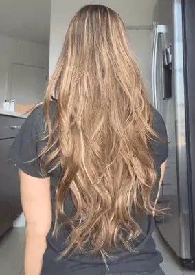 Hair re-sectioned and ready for the next set of clip-ins.