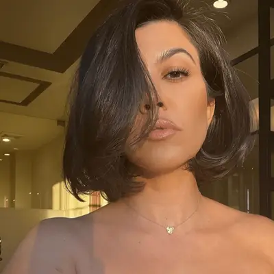 Kourtney Kardashian with a bouncy bob